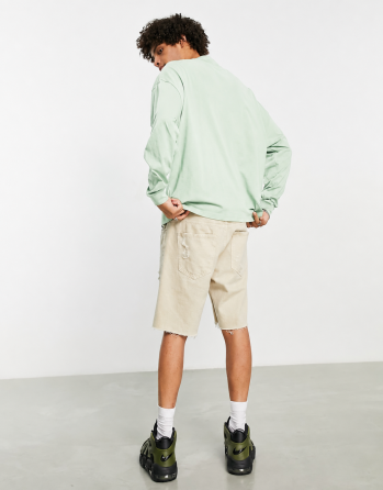 Лонгслив ASOS зеленый оверсайз, базовая хлопковая футболка с длинным рукавом Oversized S Киев
