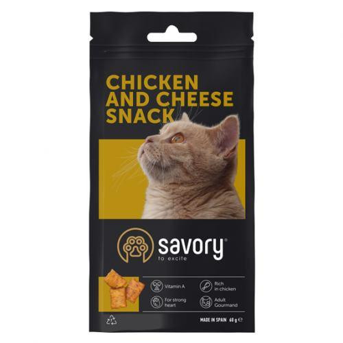 Хрумкі ласощі Savory Snack Подушечки для вибагливих котів, з куркою та сиром, 60 г Київ - фото 4