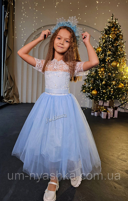 Детское нарядное голубое платье ажурное 110-122 Селеста Кривой Рог - изображение 7