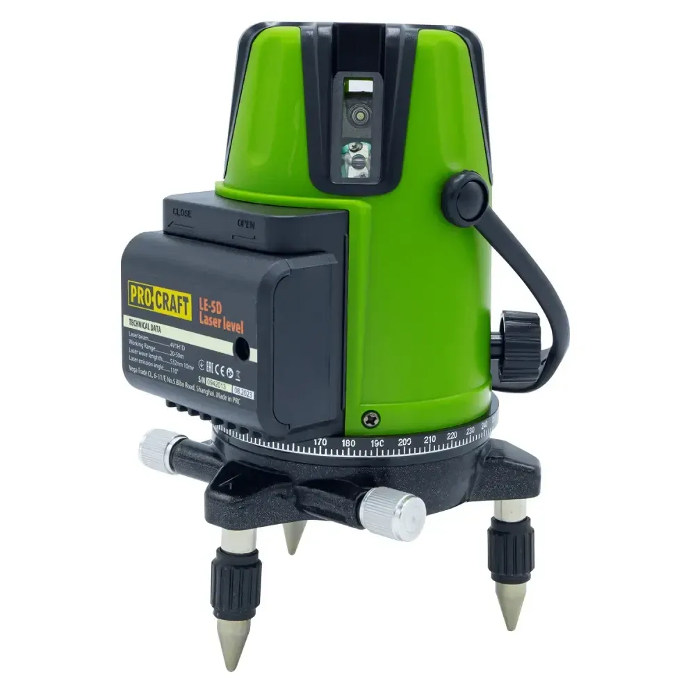 Лазерний рівень Procraft LE-5D з зеленим діодом,Професійний лазерний рівень для будівництва АКБ 2шт Львів - фото 4