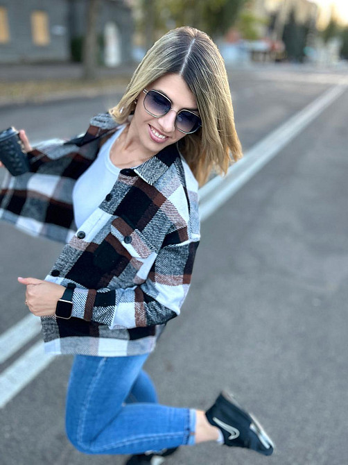 Жіноча тепла сорочка в клітинку "Elba" оптом | Розпродаж моделі 42-44, Шоколадний + чорний Київ - фото 3