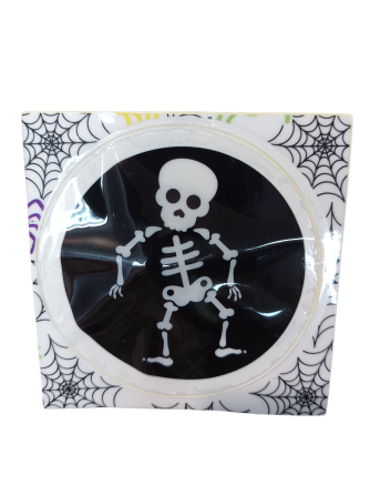 Наклейка для Хэллоуина Скелет 8 см бело-черный Киев