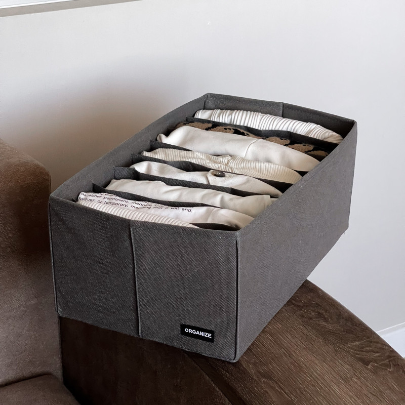 Ящик для хранения на восемь отделений 50х25х16 см HY-50-grey (Серый) Сумы - изображение 4