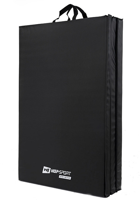 Спортивный складной гимнастический мат Hop-Sport 5 см черный для тренировок фитнеса акробатики дома и зала Киев - изображение 4