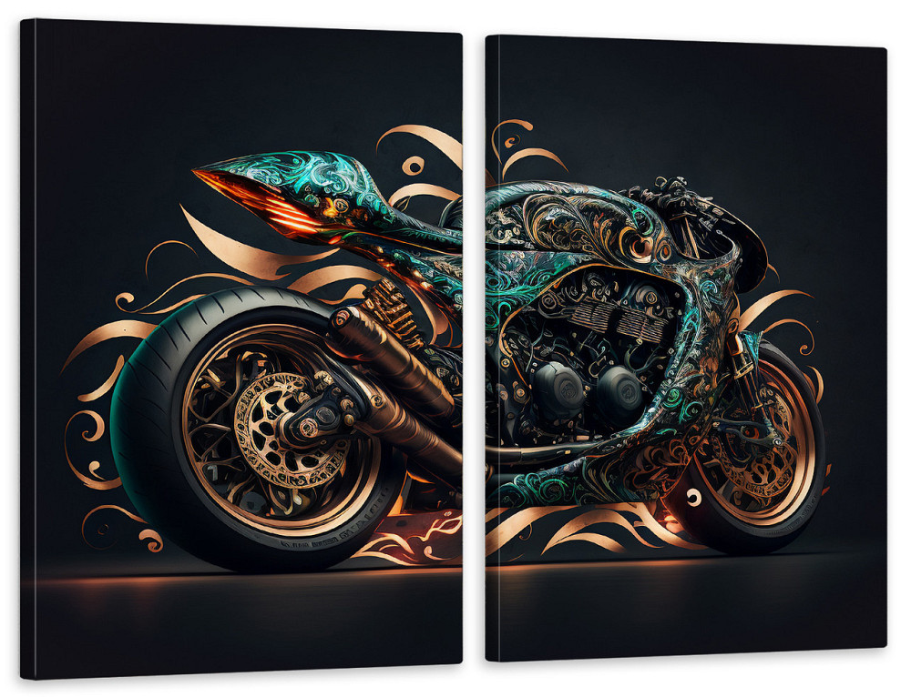 Модульна картина у вітальню/ спальню  Мотоцикл   TLV-2_129 90x132 см Київ - фото 1
