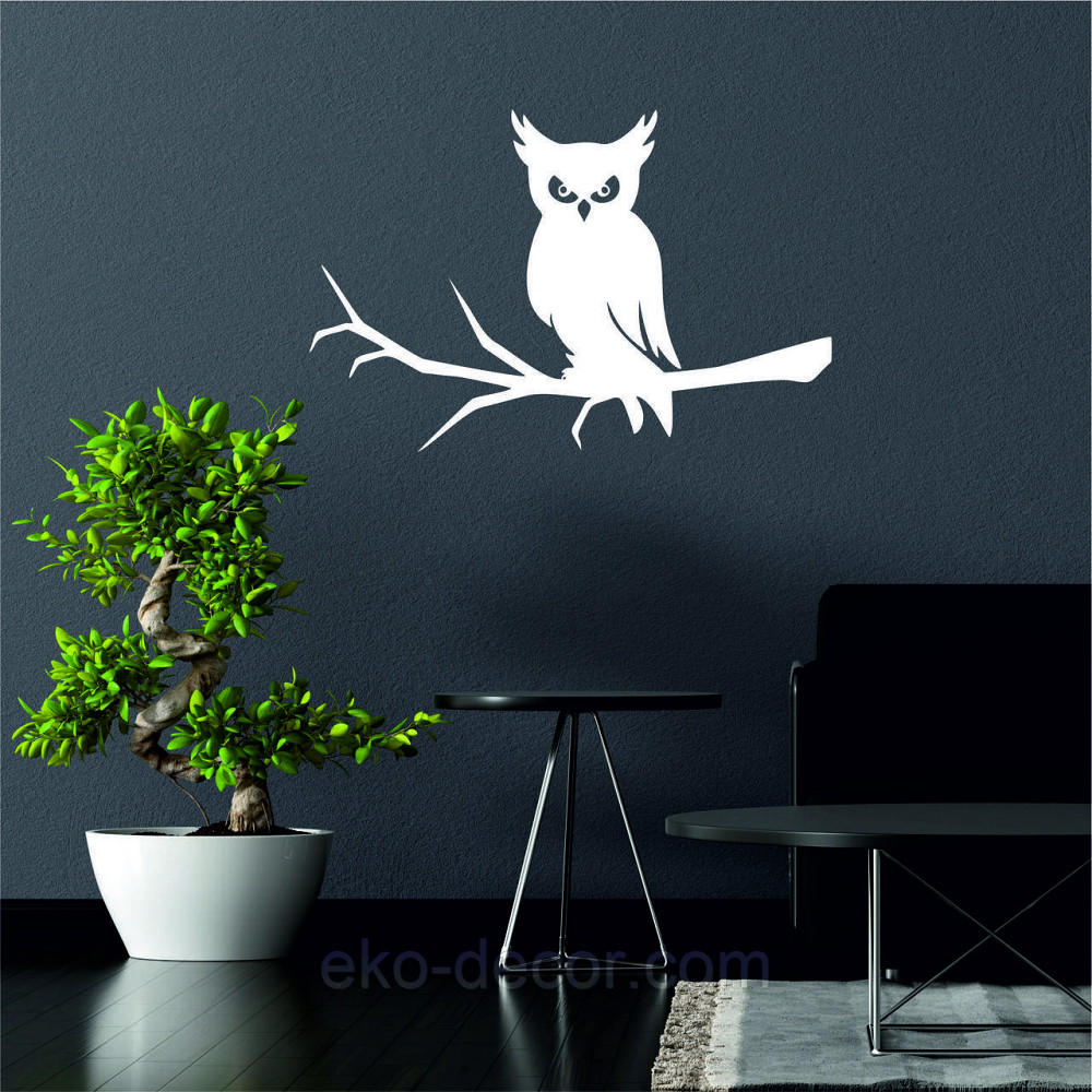 Декоративне настінне Панно «Сова», Декор на стіну 70*45 см, Білий Київ - фото 2