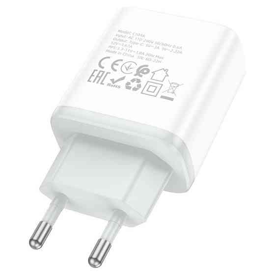 Мережевий зарядний пристрій HOCO C104A Stage single port PD20W charger White Одеса