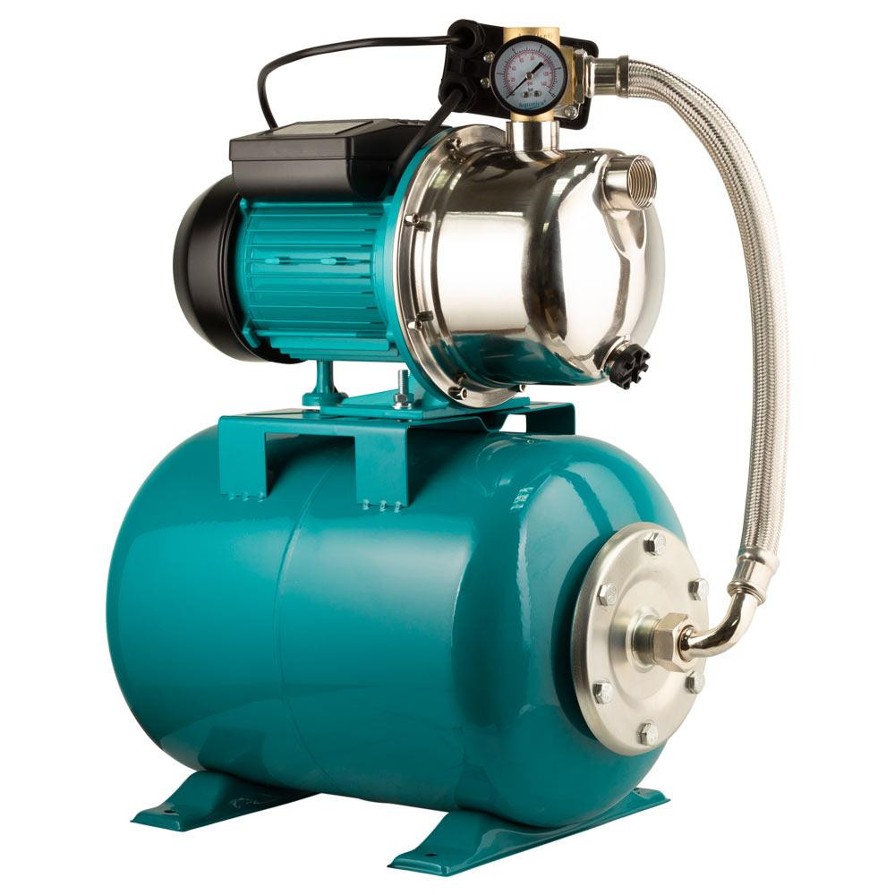 Станція 0.75кВт Hmax 46м Qmax 50л/хв (самовсмоктуючий насос нерж) 24л Україна AQUATICA JETSa80A5/UA Рівне - фото 5