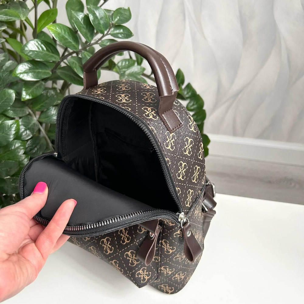 Женский рюкзак классический брендовый. Женский маленький брендовый рюкзак Коричневый 816 Киев - изображение 4