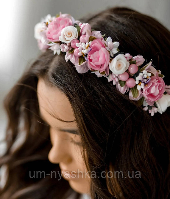 Обідок обруч з трояндочками "Малиновий Пишний" Кривий Ріг - фото 3
