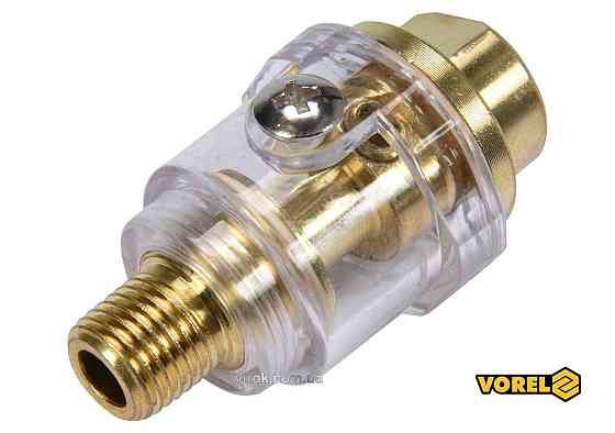 Маслянка для пневмоінструментів лінійна VOREL : 5 мл, 0.8 МПа, 1/4" [20/100] Одеса