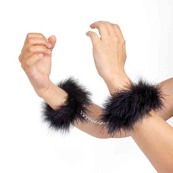 Наручники - Black Marabou Handcuffs Sex Aura Київ