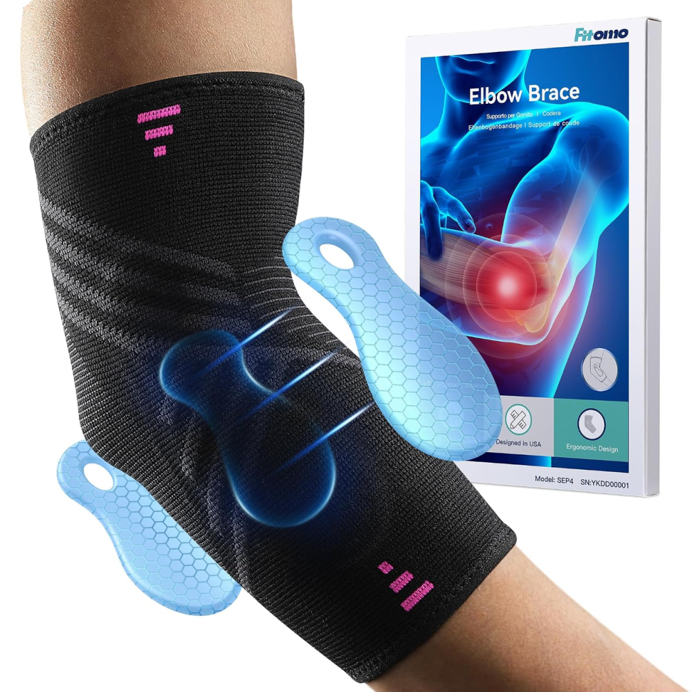 Бандаж Fitomo для локтя L, двойные 3D-силиконовые накладки, для тенниса и гольфа Киев - изображение 2