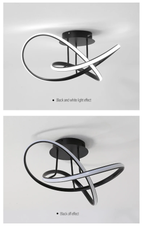 Люстра світлодіодна стельова PJ866 (Чорний) 60см Київ