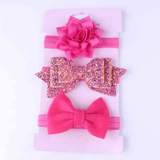 Набор детских повязок 3 штуки one size малиновый Киев