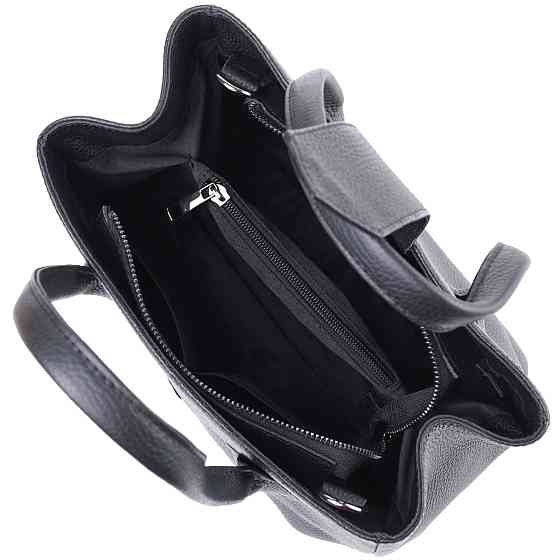 Чудова сумка жіноча з двома ручками з натуральної шкіри Чорна (SHVIGEL) Київ