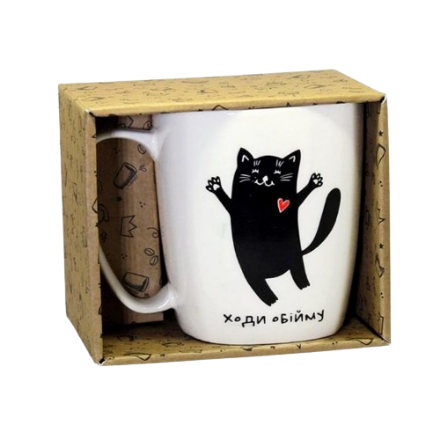 Чашка Кіт чорний 350мл (подарункова уп) 1812 біла Кварта Житомир - фото 3