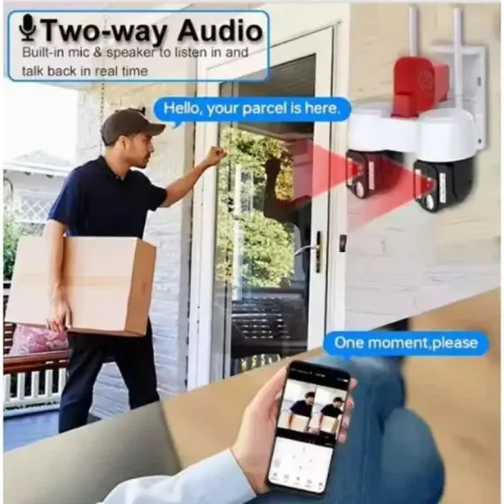 Высокопроизводительная камера видеонаблюдения с двумя направлениями движения, WIFI, горизонтальное вращение на 360° и вертикальное на 90°, водонепрони Коломыя