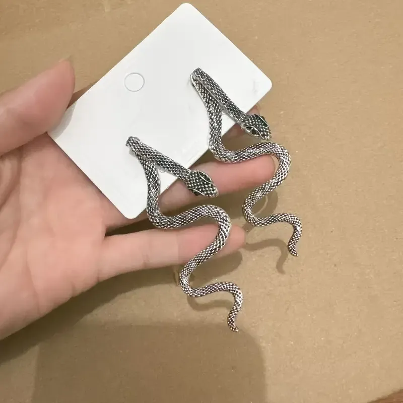 Серьги «Змея» длинные – античное серебро, пара Киев - изображение 4
