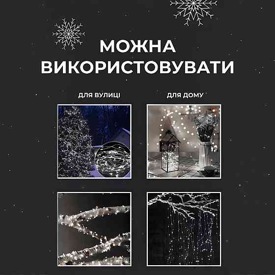 Гирлянда "Роса" на пульті, 100 м, 1000 LED, білий провод Київ