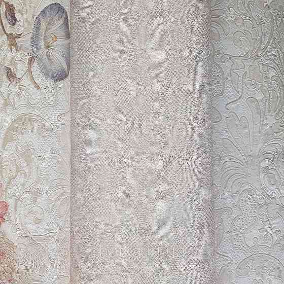 Шпалери метрові вінілові на флізелін Yuanlong Samsara метрові однотонні під шкіру світло бежеві Київ