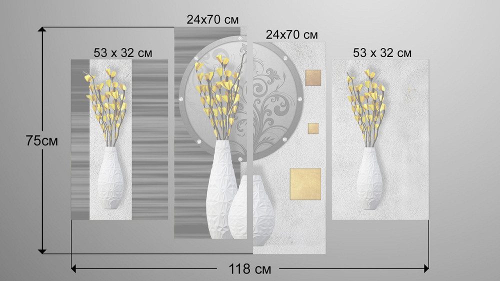 Модульна картина Абстракція Квіти Art-151_4 Київ - фото 3