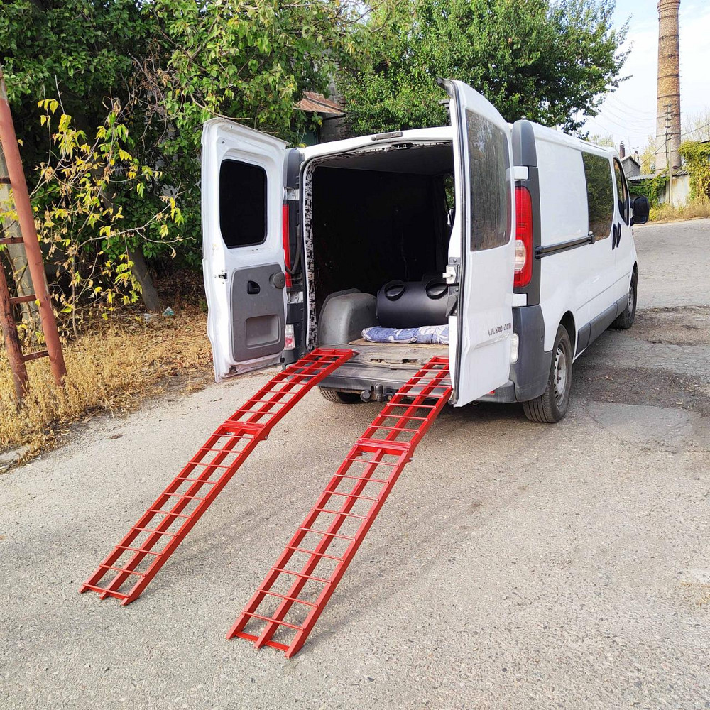 Складной заездной трап для квадроцикла, рампа для мотоцикла и мини-трактора, стальная, красная Харьков - изображение 8