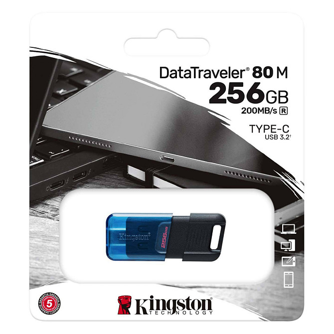 Флеш-пам'ять USB Type-C Kingston DataTraveler 80 DT80M/256GB (256GB, Type-C) Николаев - изображение 8