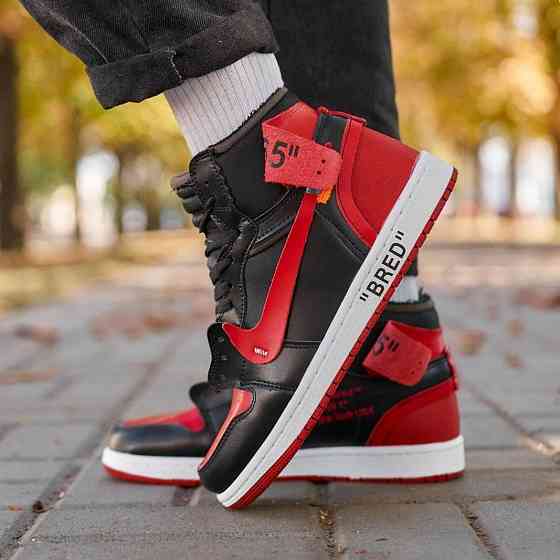 Термо Кроссовки Nike AIR Jordan Красные Мужские Черные Джордан Высокие Найк Еврозима (размеры:41,42,43,44,45) Днепр