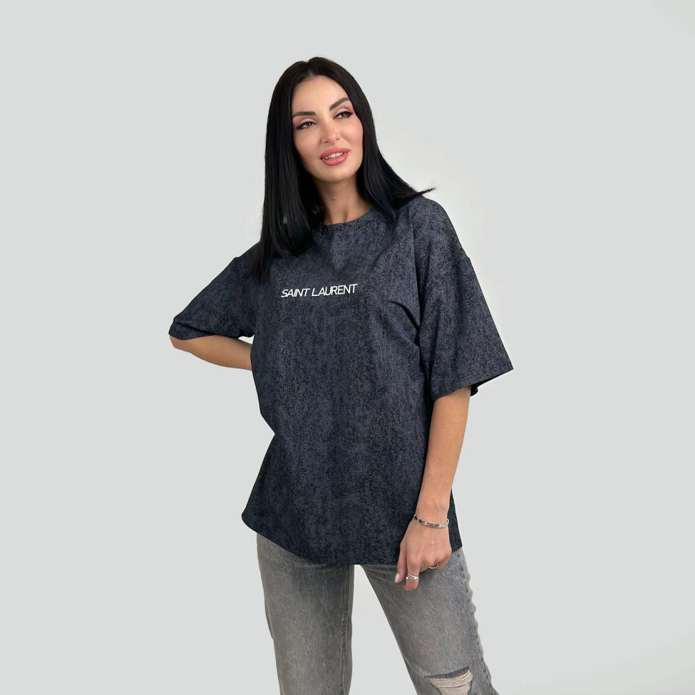 Базова жіноча футболка з написом "Saint" (Турція) оптом | Батал Київ - фото 1