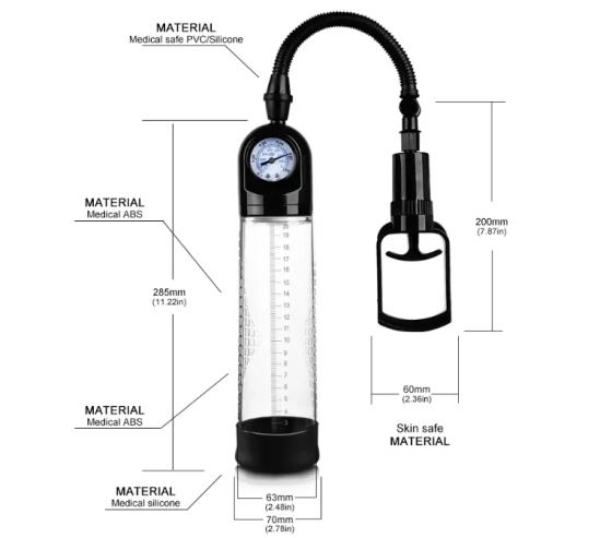 Вакуумна помпа з манометром CANWIN Penis Pump Men Powerup — P928 Sex Aura Київ