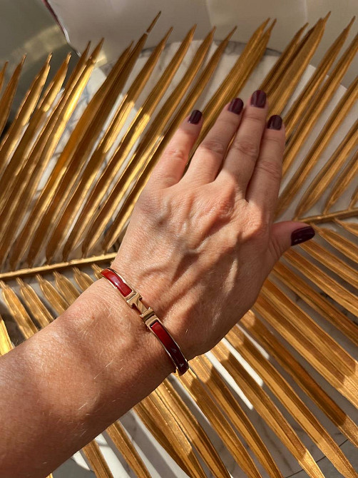 Браслет Hermes бордо, покрытие лимонное золото 18К, размер 16-17 Одесса - изображение 6