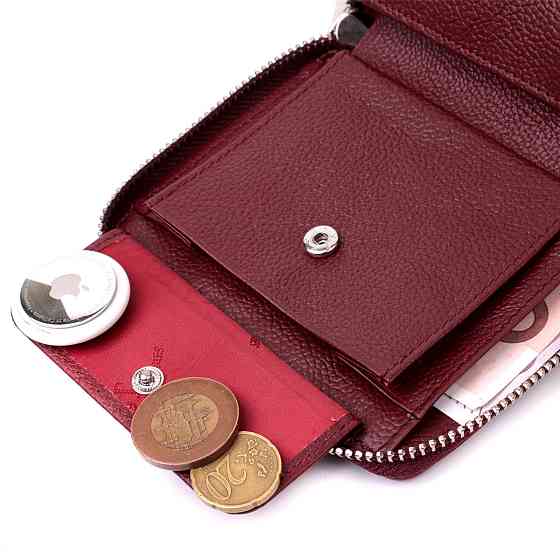 Портмоне для женщин на молнии из натуральной кожи ST Leather 19487 Бордовый Киев