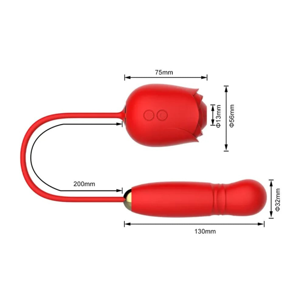 Вакуумный стимулятор в виде розы Every Night Toys с пульсацией, красный Sex Aura Киев - изображение 8