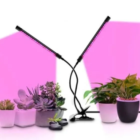 Фітолампа для рослин світлодіодна Plant Grow Light 2 з таймером, на 2 головки, для розсади та квітів Київ