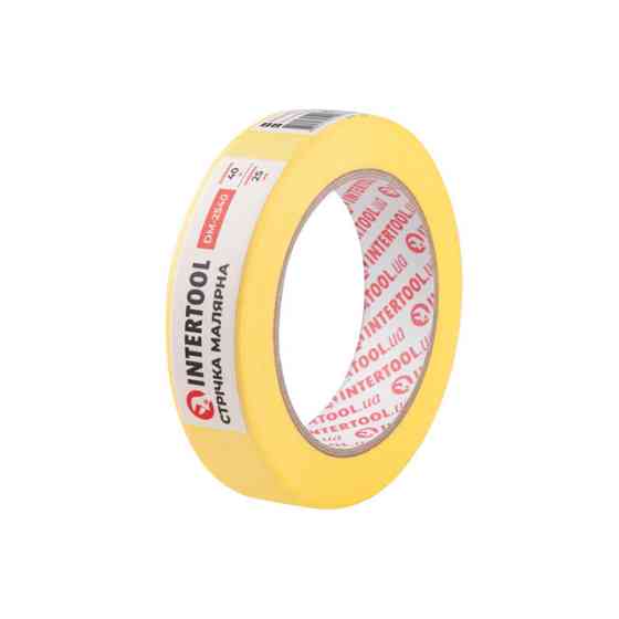 Лента малярная 25мм, 40м, желтая INTERTOOL DM-2540 Киев