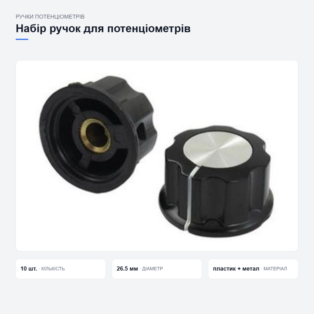 Набір ручок MF-A03 для потенціометрів Київ - фото 3
