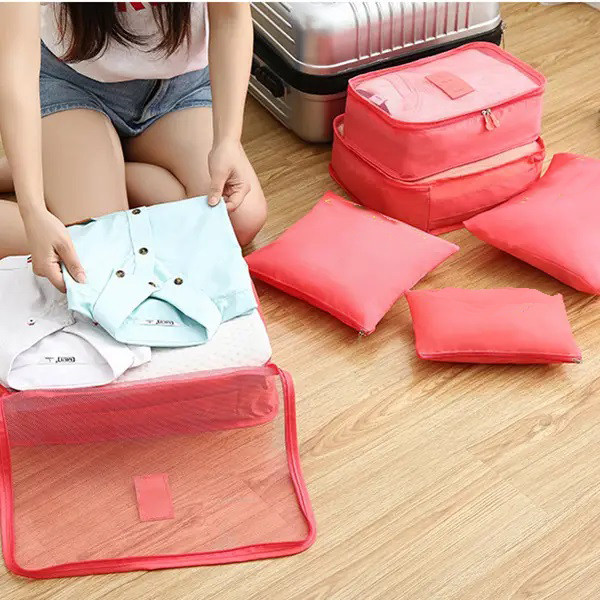 Набір дорожніх органайзерів 6 шт. Колір: рожевий GD-11 Івано-Франківськ - фото 4