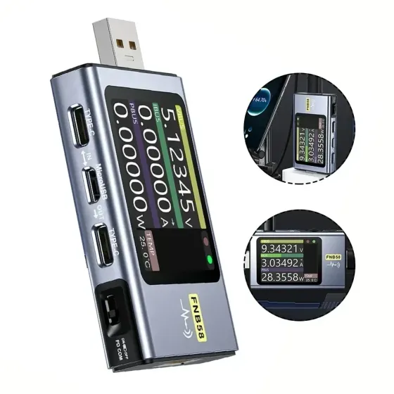 Тестер USB FNIRSI FNB58 с Bluetooth для контроля батарей Киев