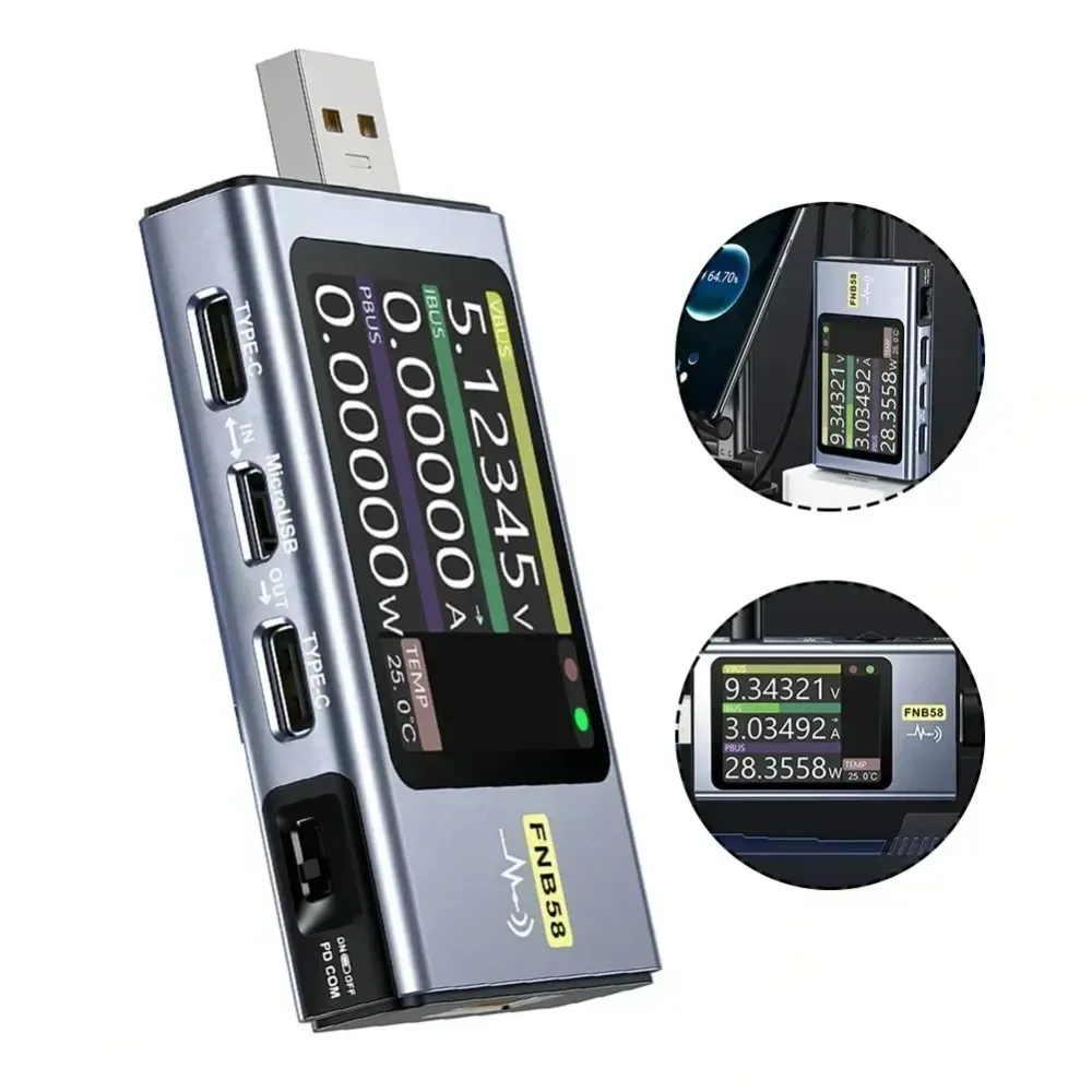Тестер USB FNIRSI FNB58 з Bluetooth для акумуляторів Київ - фото 3
