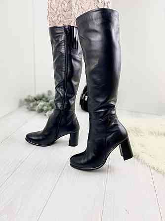 Stepter Чоботи жіночі STEPTER чорні натуральна шкіра зима высота 41см обхват голени 38-42см каб Коломыя