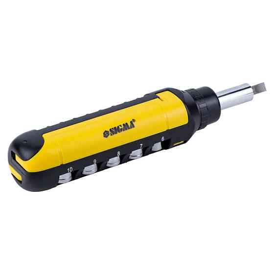 Sigma Отвертка с реверсом + насадки торцевые и биты 1/4" 13шт CrV SIGMA (4001931) Коломыя