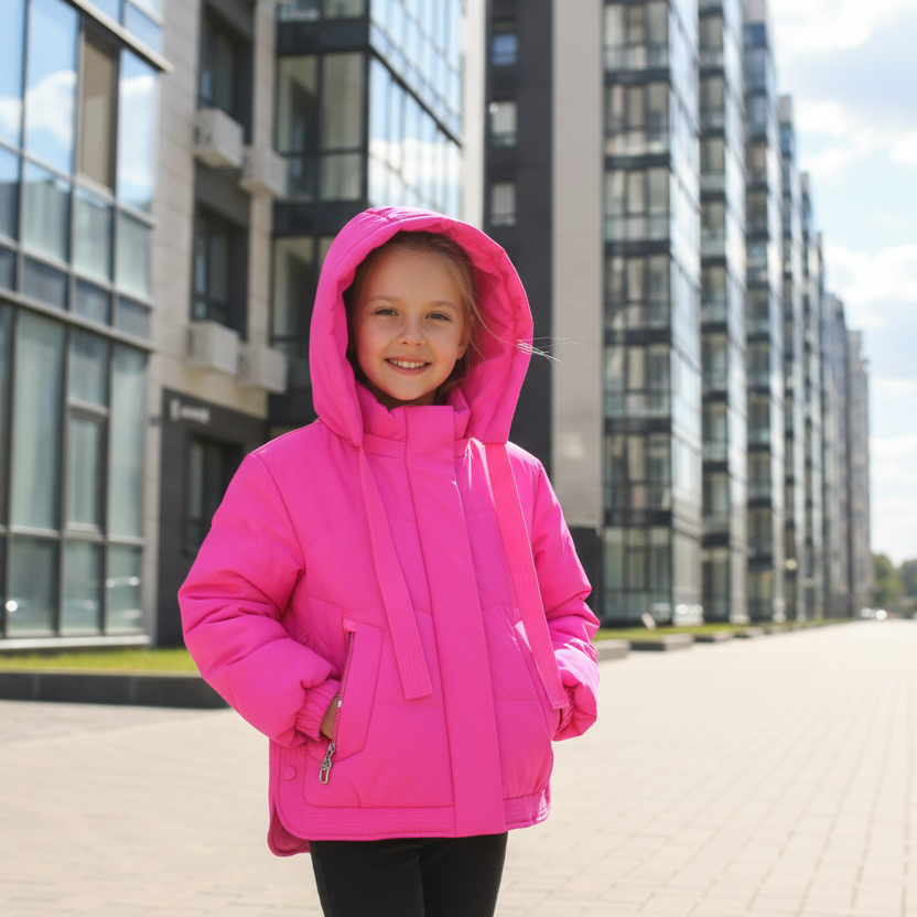 Демисезонная курточка для девочки оверсайз малиновая 122,134,140,146 Николаев - изображение 3