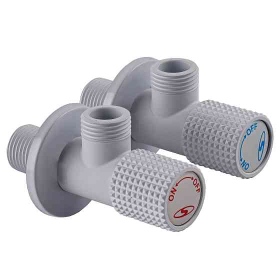 !!Набір кранів кутових кераміка SOLOMON EXCLUSIVE 1/2″X1/2″ 9889 WW  (White/White) (комплект2шт.) Луцк