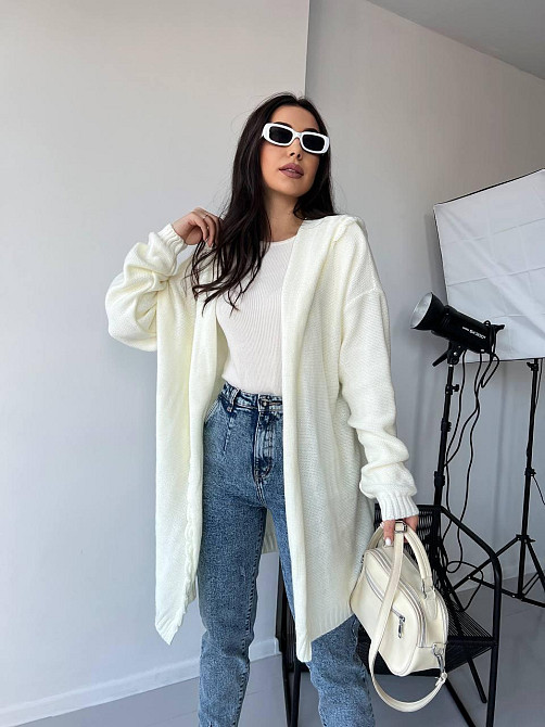 Женский модный вязаный кардиган с капюшоном. 44-54р. Киев - изображение 7