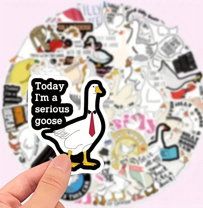 Набір наклейок (стикерів) Смішний Гусь (50 шт.), стикерпак Гусь Київ - фото 2