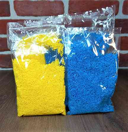 Посипка кондитерська жовто-синя для паски цукрова (пач 2пачки по 100 г) у кольорах прапора (всього 200 г) Харків