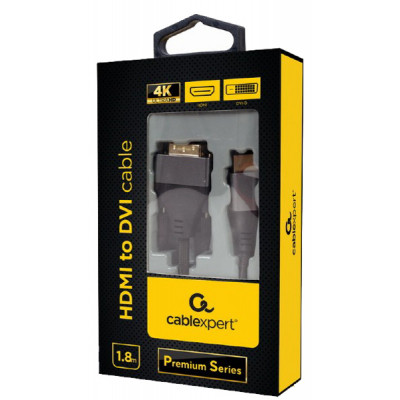 Кабель мультимедійний HDMI M to DVI M 1.8m 4K 30Hz 18+1pin Cablexpert (CC-HDMI-DVI-4K-6) Вінниця - фото 3
