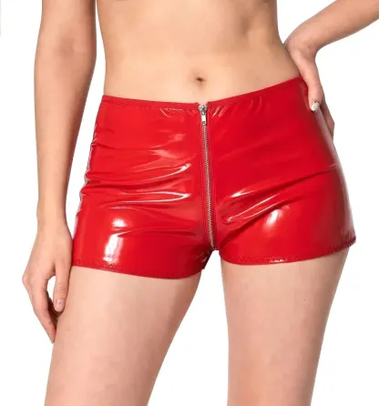 Лаковані шортики на блискавці Art of Sex - Jarina, колір червоний, розмір L Львов