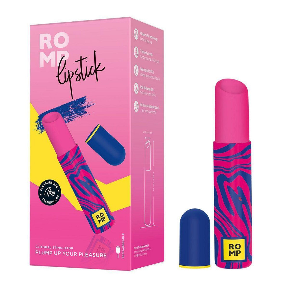 Вакуумный клиторальный стимулятор-помада Romp Lipstick, 7 уровней интенсивности Sex Aura Киев - изображение 6